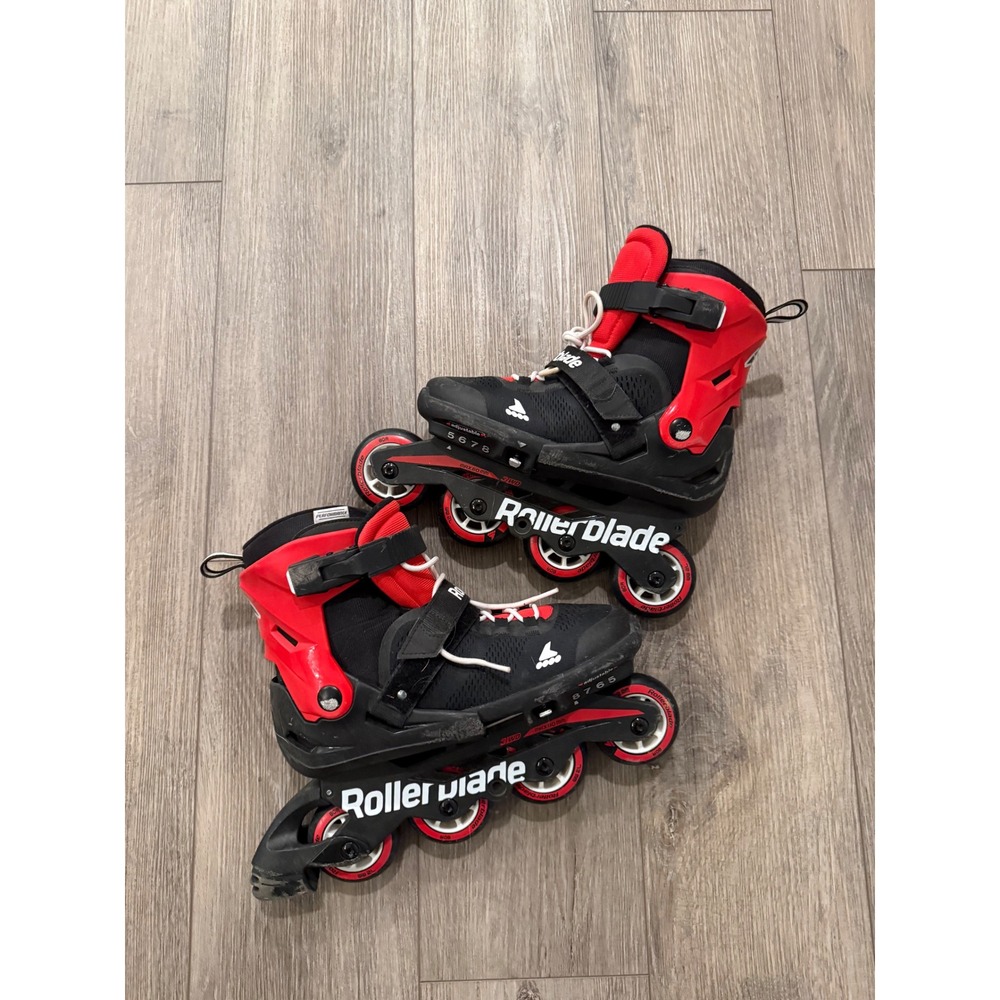 Rollerblade Microblade Adjustable Inline Skates Black Red US 5-8
